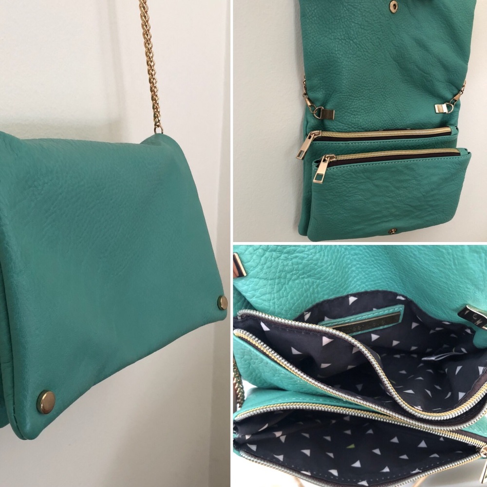 Street Level Turquoise Mint Cross Body Clutch Bag